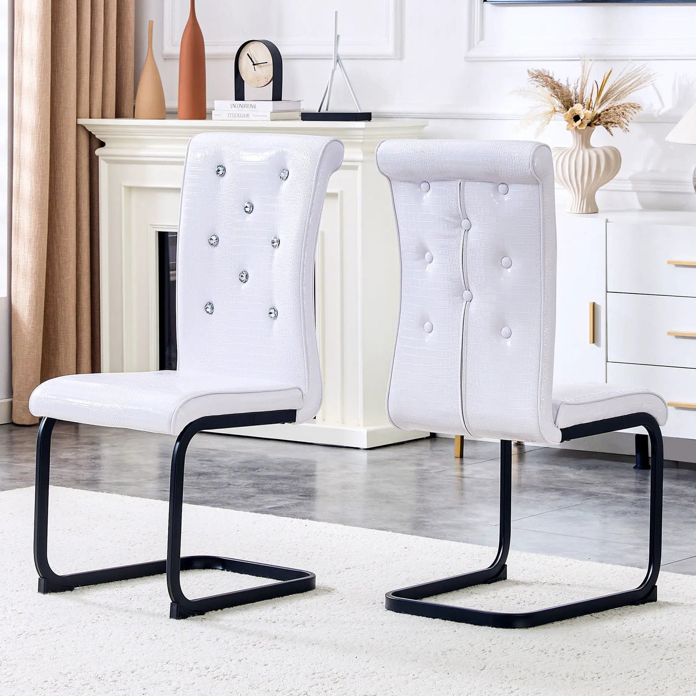 Alligator Skin Upholstered Dining Chairs by HouseOfZazla