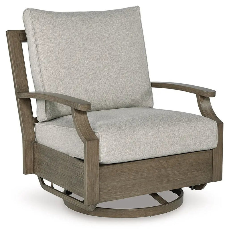 Rainier Ranch - Swivel Glider Chair With Cushion - Brown / Beige by Unique Piece Furniture
