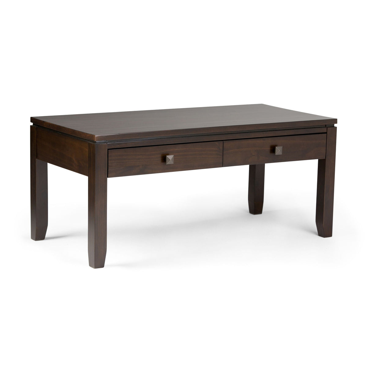 Dark Brown Multipurpose Coffee Table with Drawers - Solid Wood