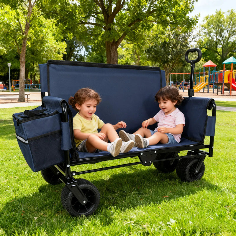 3-in-1 Folding Wagon Cart with Bench Seat & Storage by HouseOfZazla