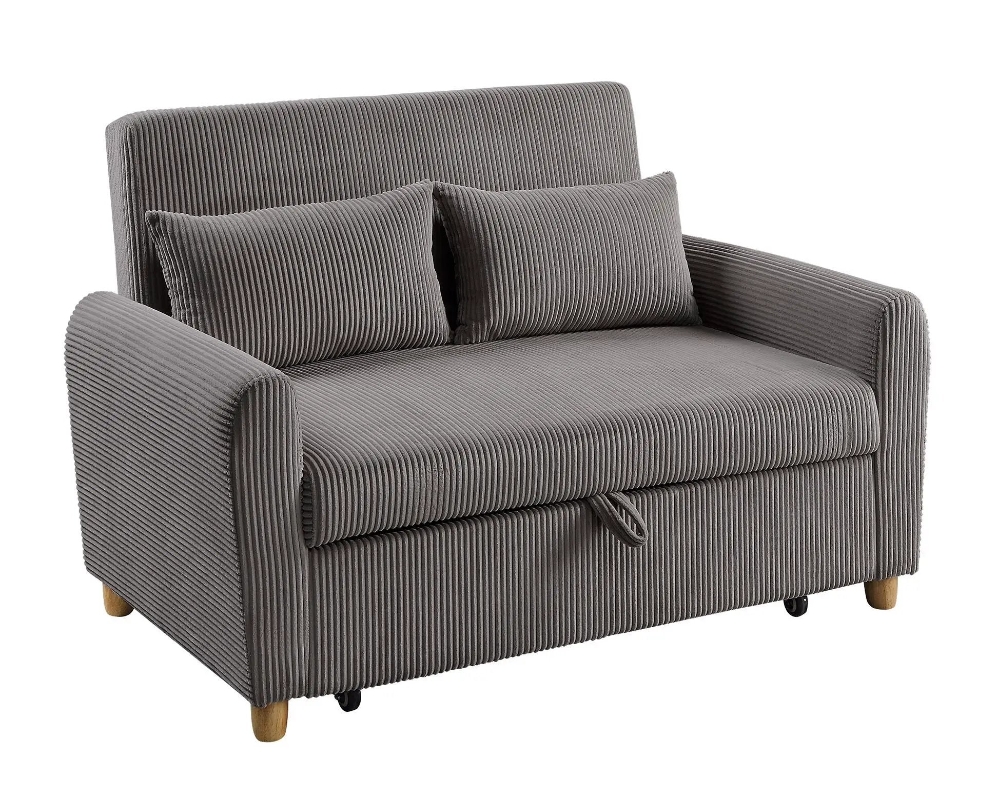 Justine - Convertible Sleeper Loveseat - Brown