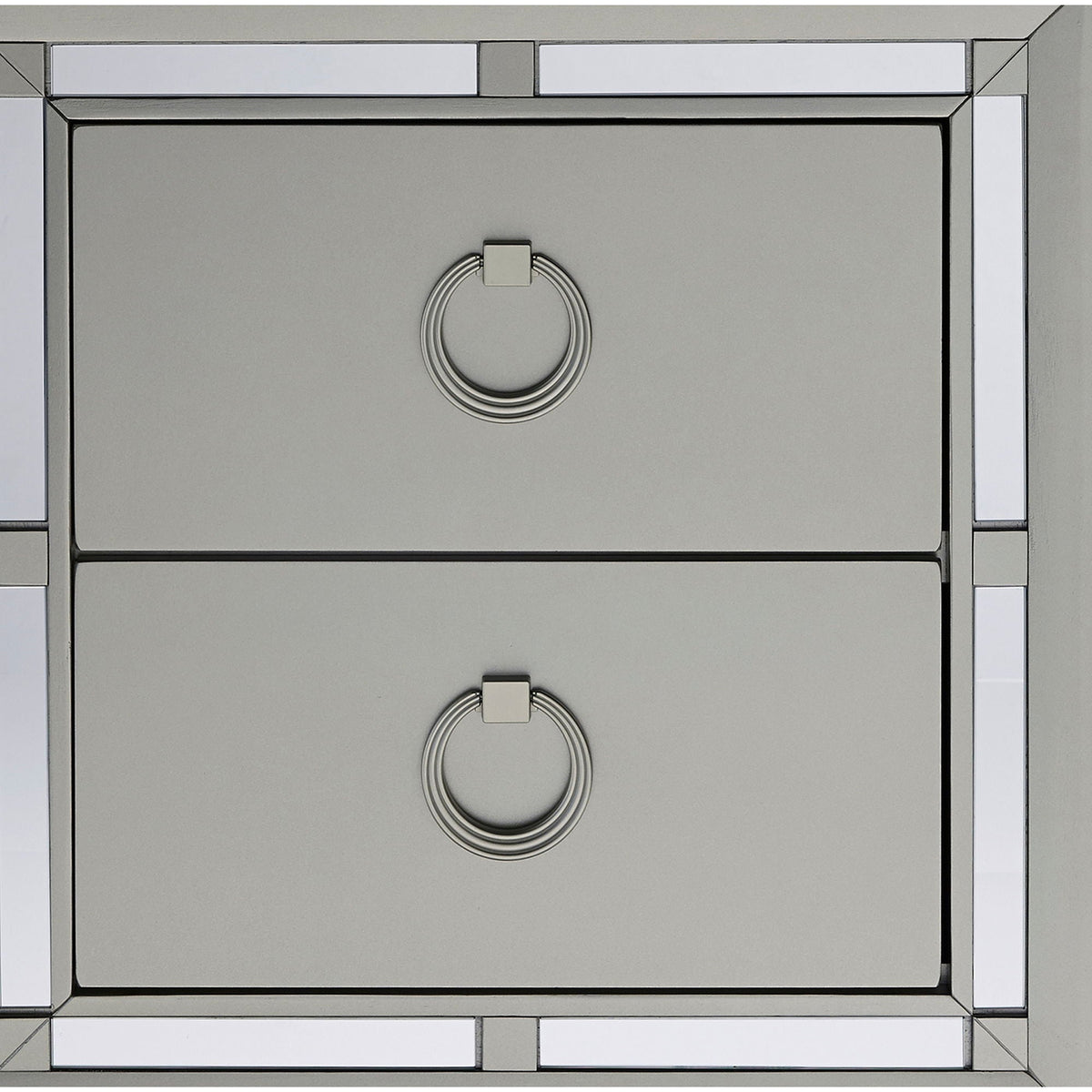 Gemstone Silver Nightstand with Mirror Accents - Chloe, photo 4 of 7