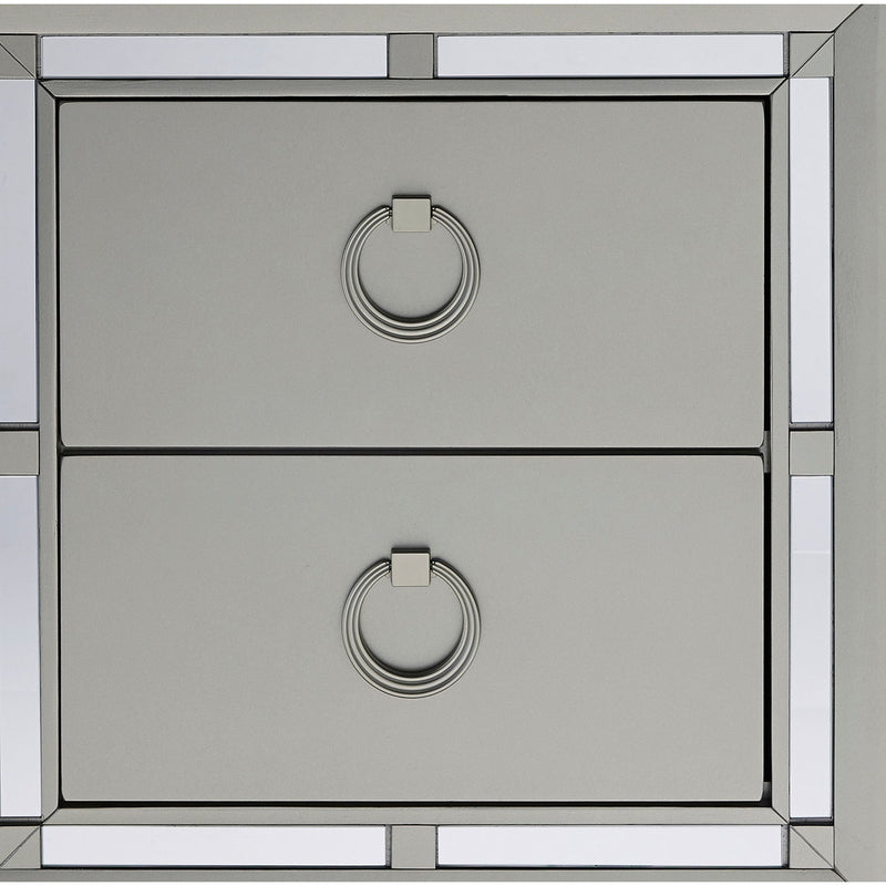 Gemstone Silver Nightstand with Mirror Accents - Chloe, photo 4 of 7
