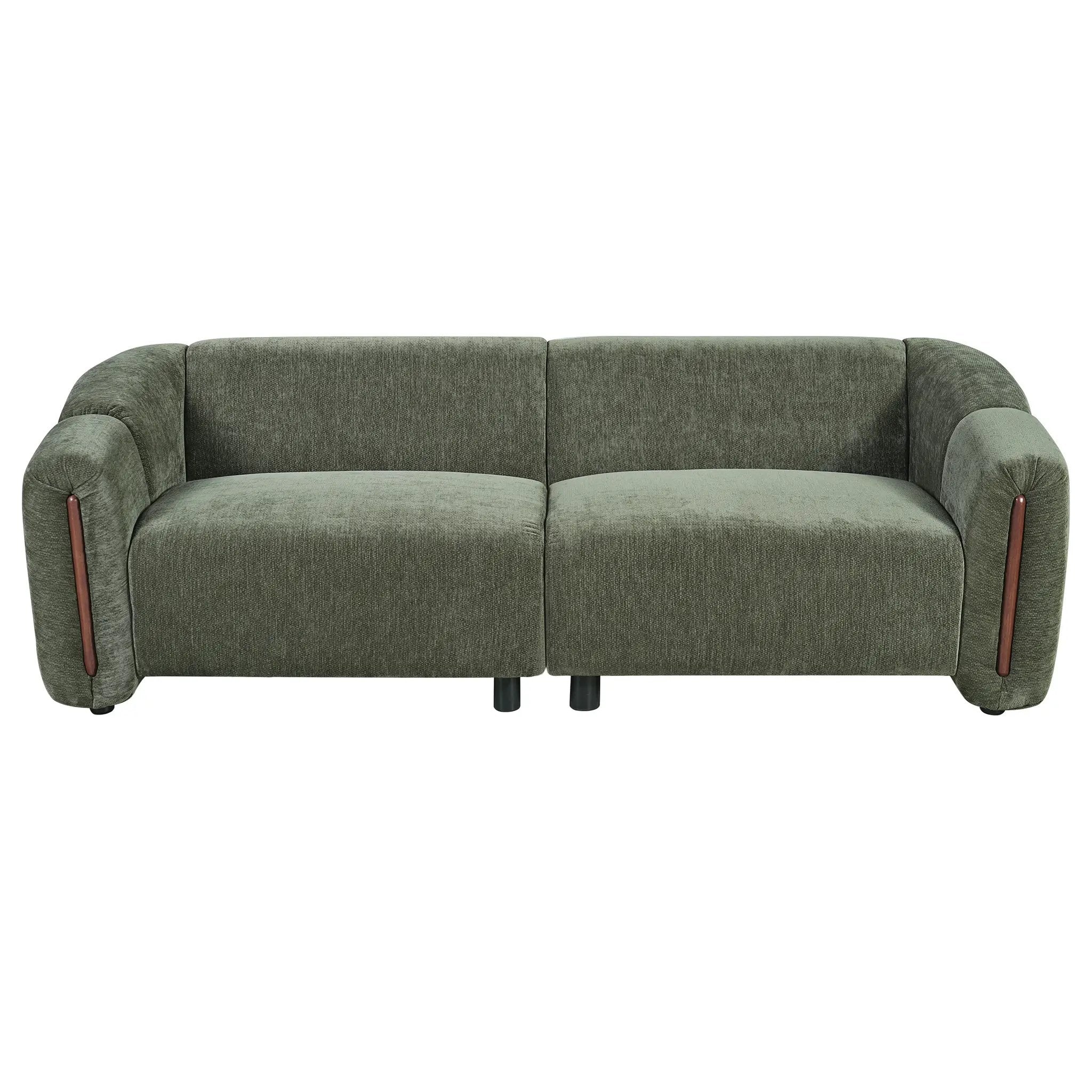 87.4" Modern Minimalist Curved Block Sofa by HouseOfZazla