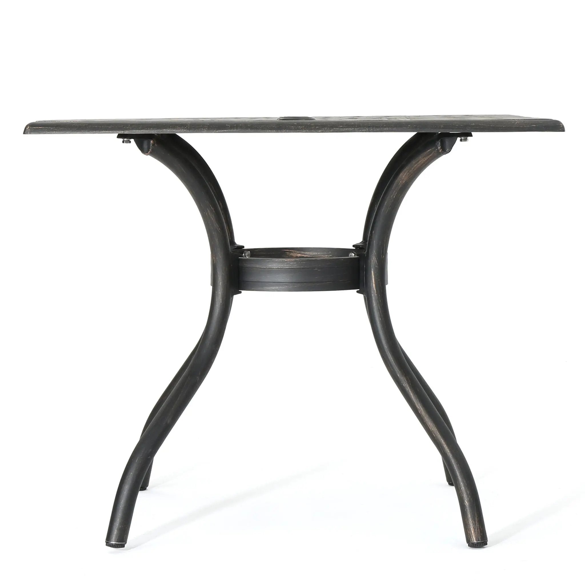 Enchantia Outdoor Square Dining Table with Weave Tabletop and Flared Legs - Copper by HouseOfZazla