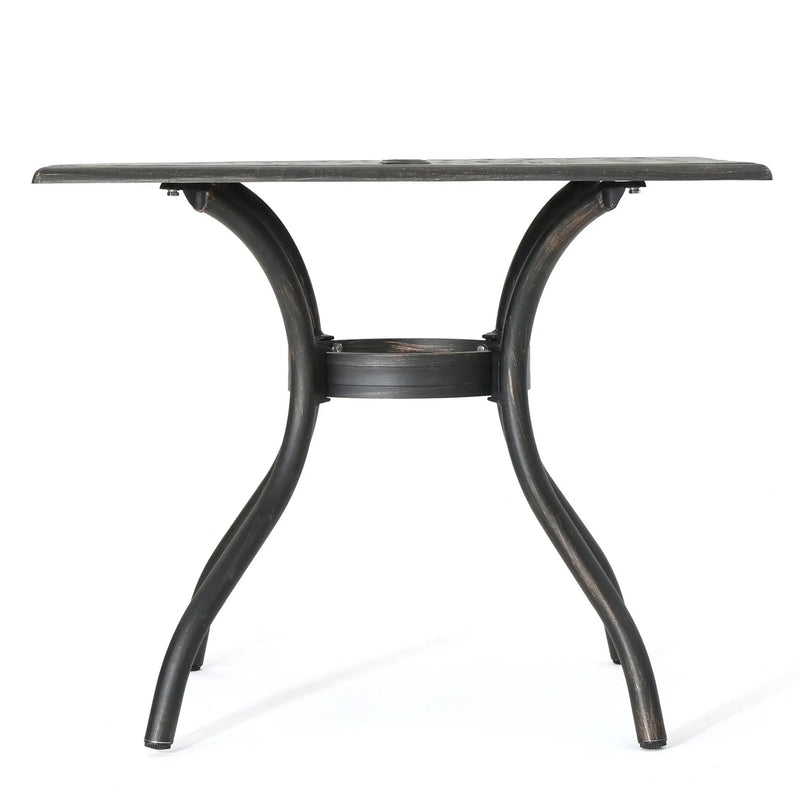 Enchantia Outdoor Square Dining Table with Weave Tabletop and Flared Legs - Copper by HouseOfZazla