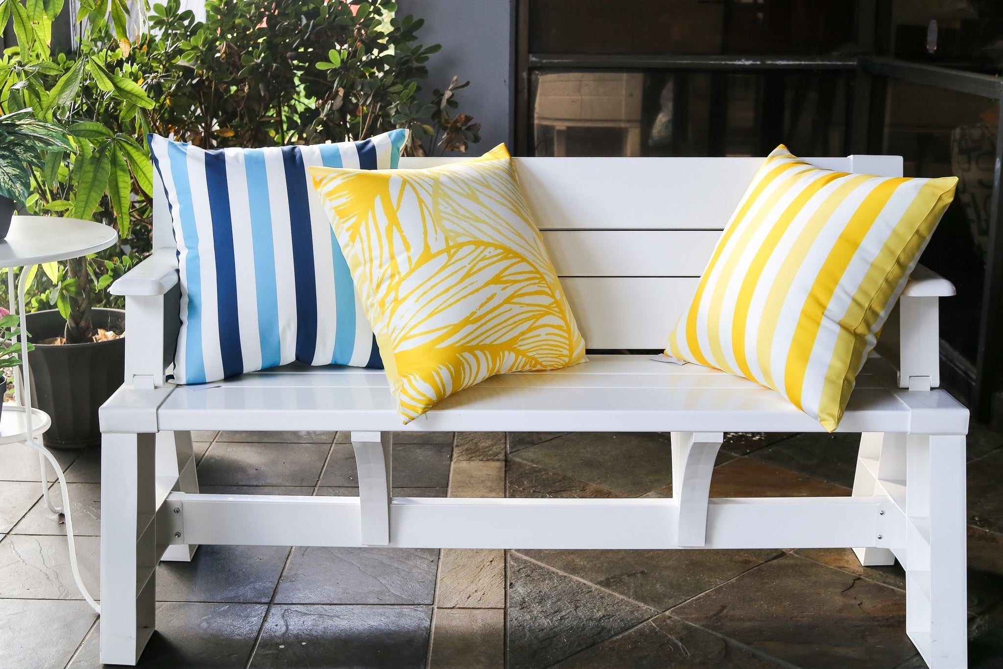 Leaf Vein Yellow Outdoor & Indoor Pillow by HouseOfZazla