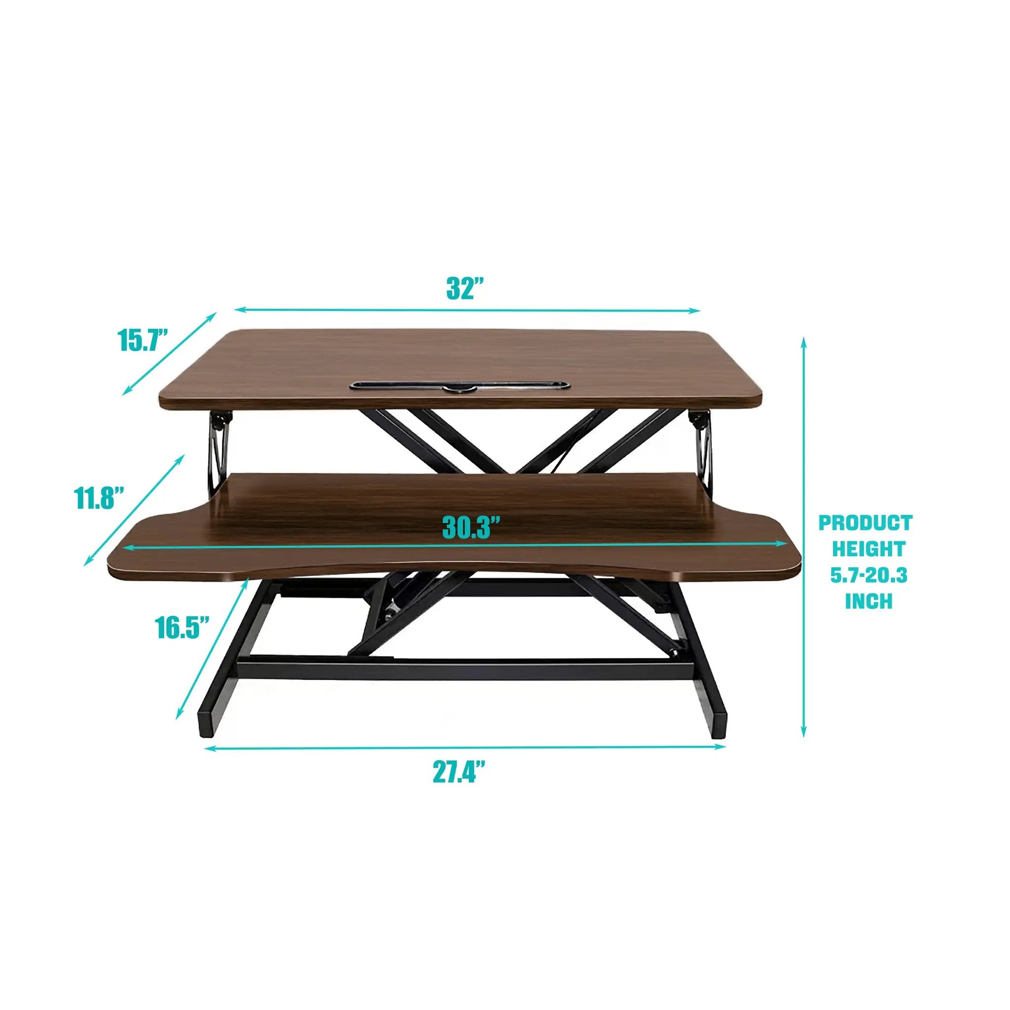 32 Inch Desk Converter - Height Adjustable Workstation by HouseOfZazla