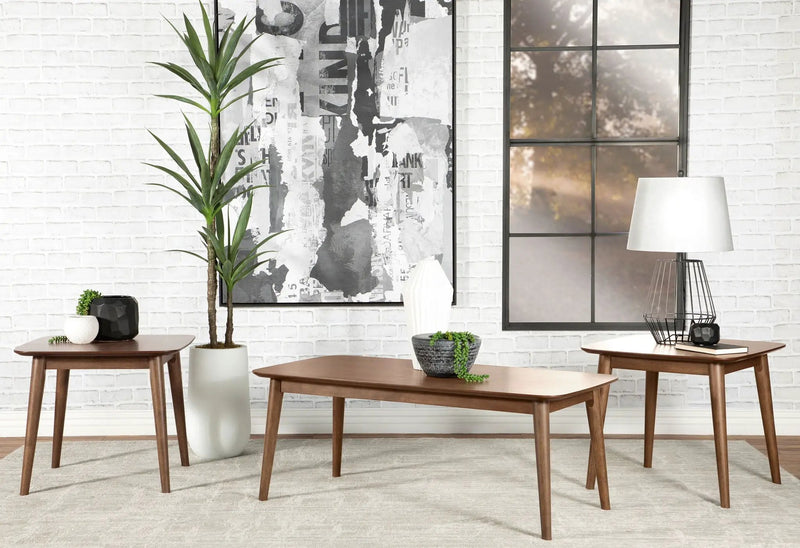 Radley 3-piece Rectangular Coffee Table Set Natural Walnut by Unique Piece Furniture