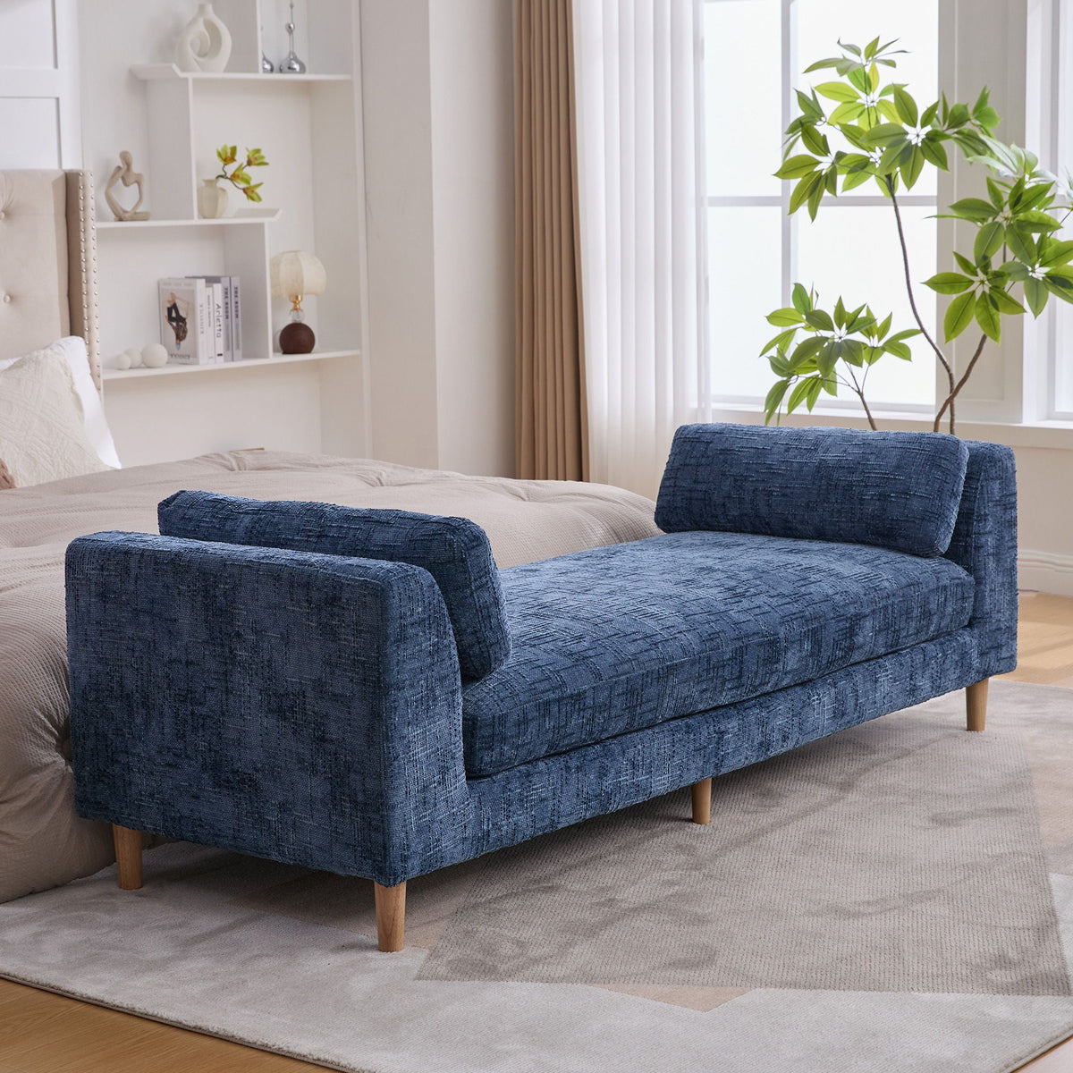 Modern Upholstered End Of Bed Bench With Armrests, photo 10 of 19