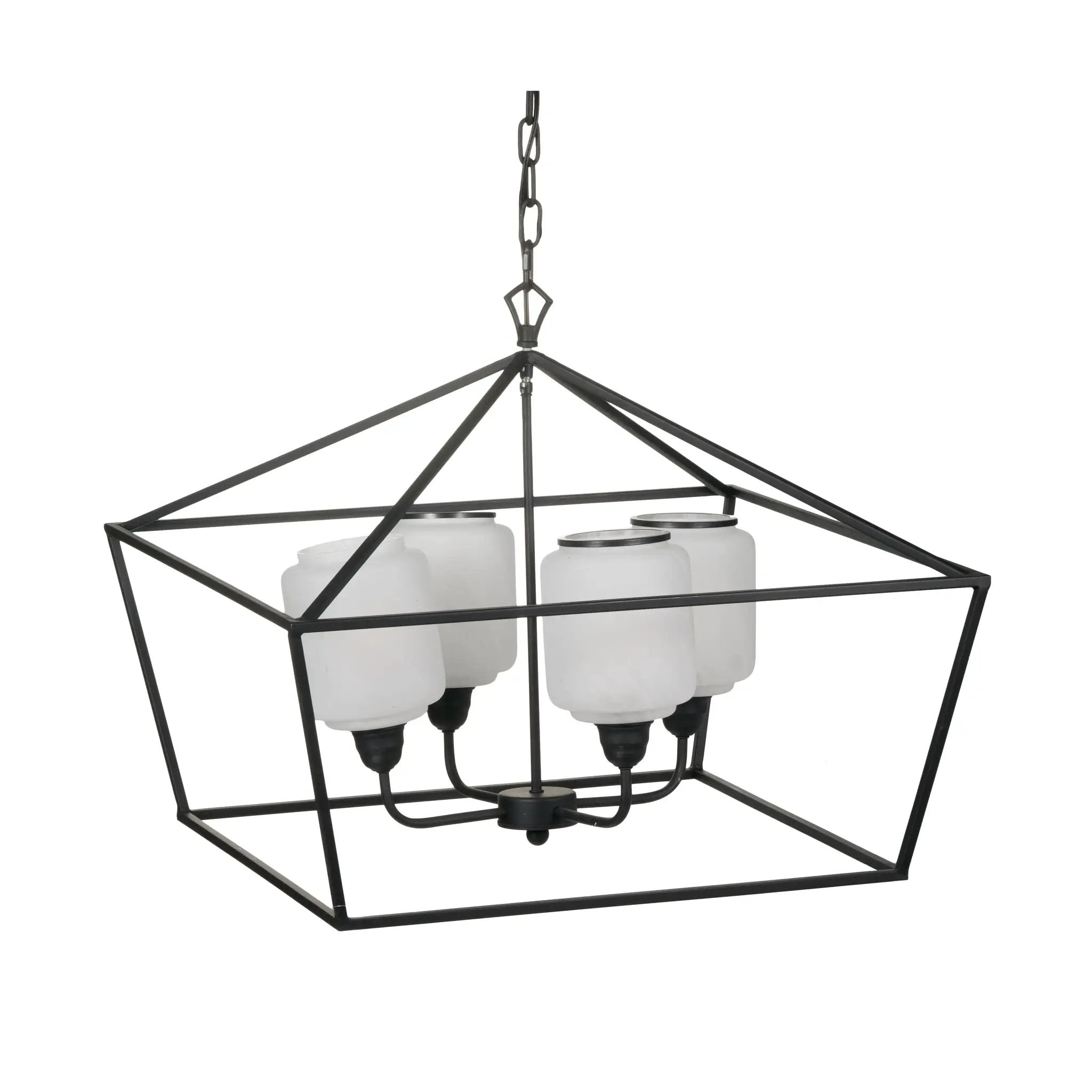 26" Iron Chandelier - Sleek Industrial Style by HouseOfZazla