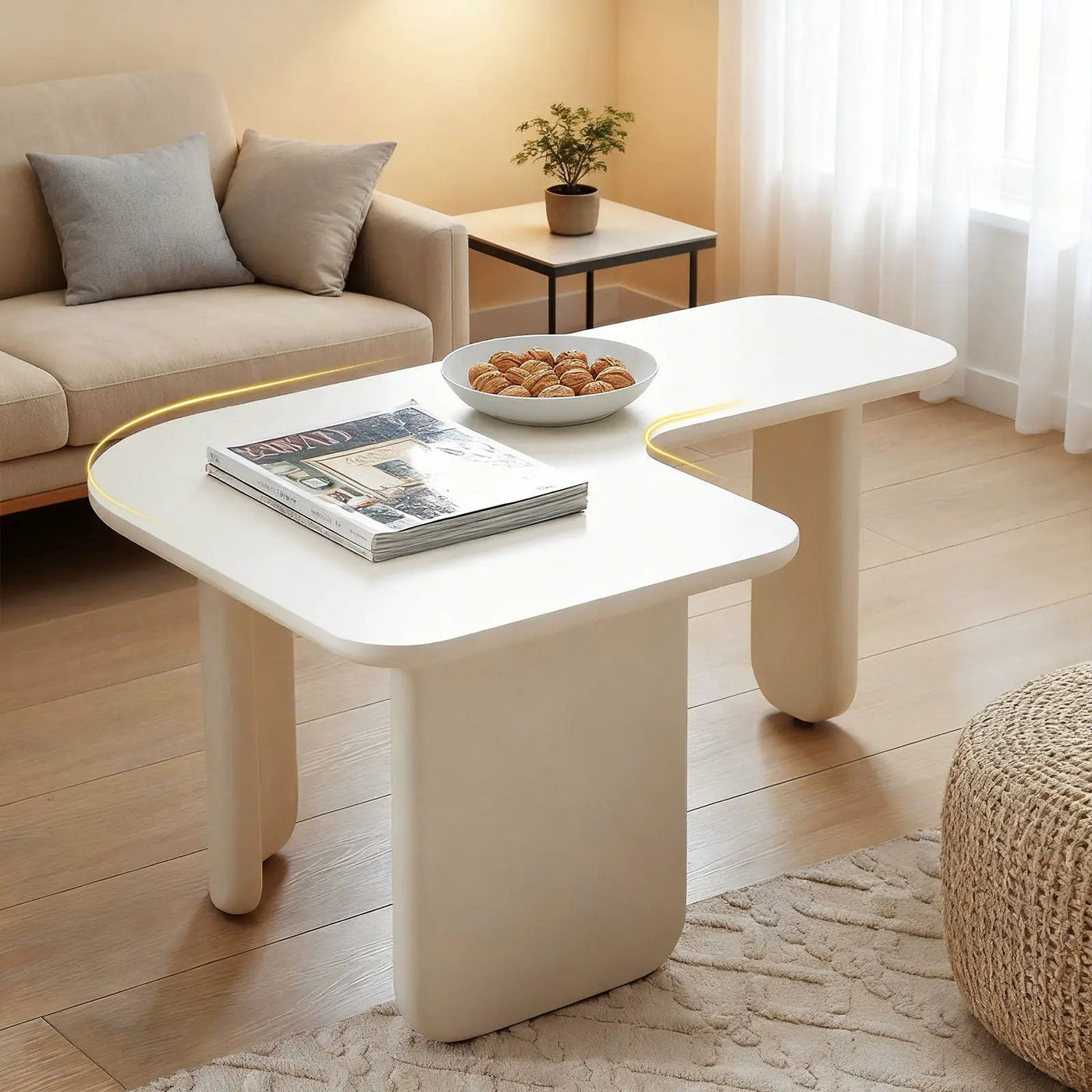 L-Shape Coffee Table For Living Room by HouseOfZazla