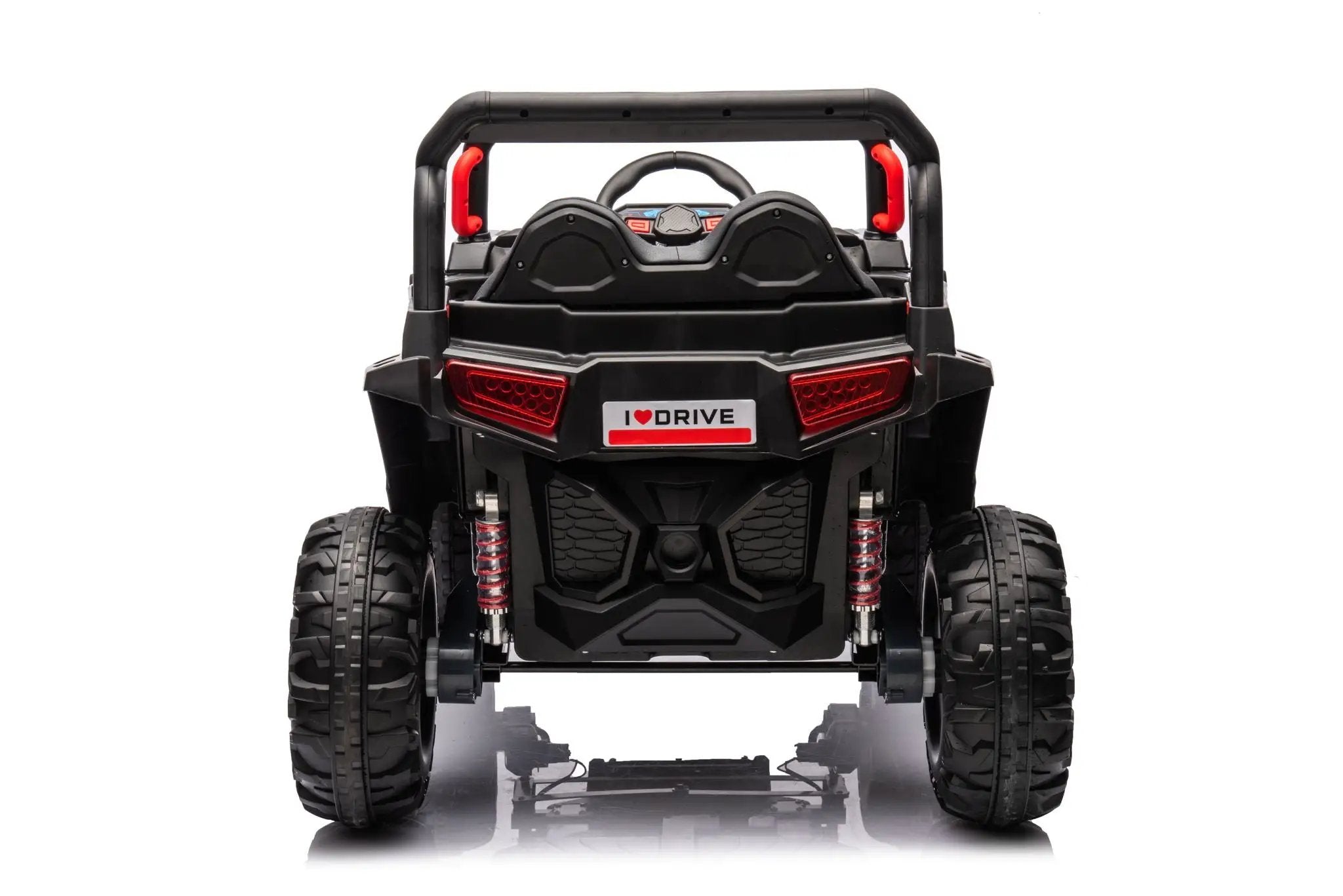 12V7A*2 30W*4 Four-Wheel Drive Seat One Button Start, Forward And Backward, High And Low Speed, Music, Front Light, Power Display, Two Doors Can Open, 2.4G R / C, Seat Belt Four Wheel Absorber by HouseOfZazla