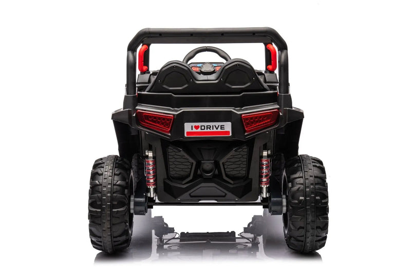 12V7A*2 30W*4 Four-Wheel Drive Seat One Button Start, Forward And Backward, High And Low Speed, Music, Front Light, Power Display, Two Doors Can Open, 2.4G R / C, Seat Belt Four Wheel Absorber by HouseOfZazla