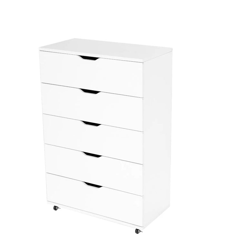 Modern 5 Drawer Dresser With Wheels by HouseOfZazla