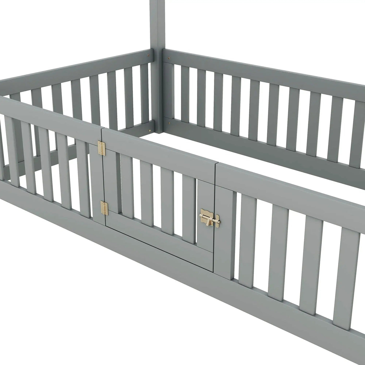 Wood House Bed With Fence And Door by HouseOfZazla