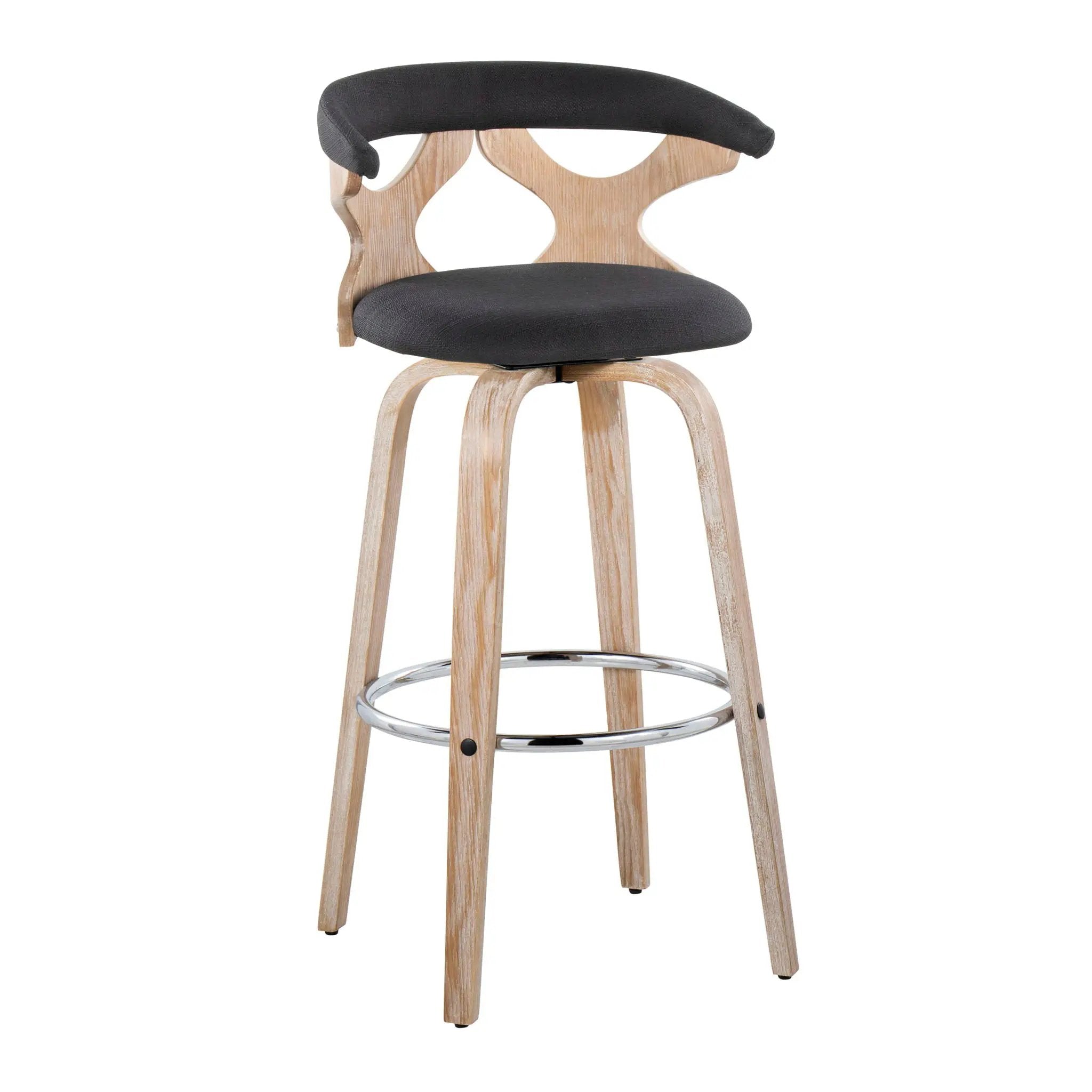 Gardenia - Contemporary Fixed Height Barstool With Swivel With Round Footrest (Set of 2) by Unique Piece Furniture
