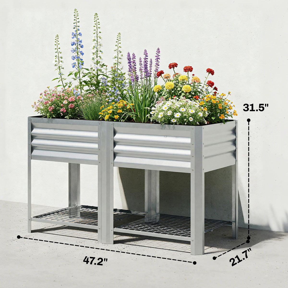 Outsunny Galvanized Steel Raised Garden Bed, photo 9 of 10
