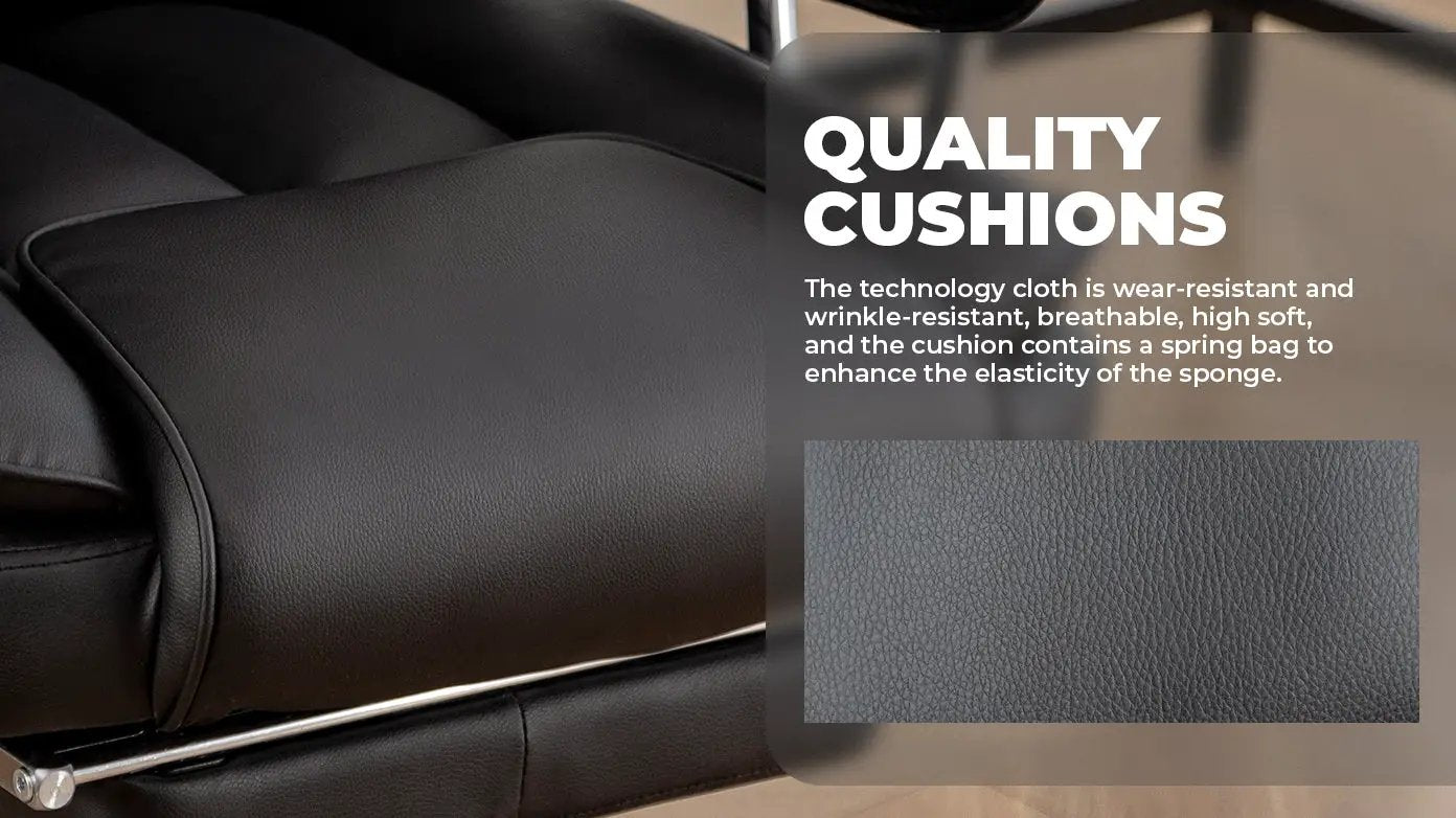 Big and Tall Executive Office Chair with Footrest - Black by HouseOfZazla