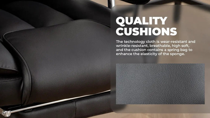 Big and Tall Executive Office Chair with Footrest - Black by HouseOfZazla