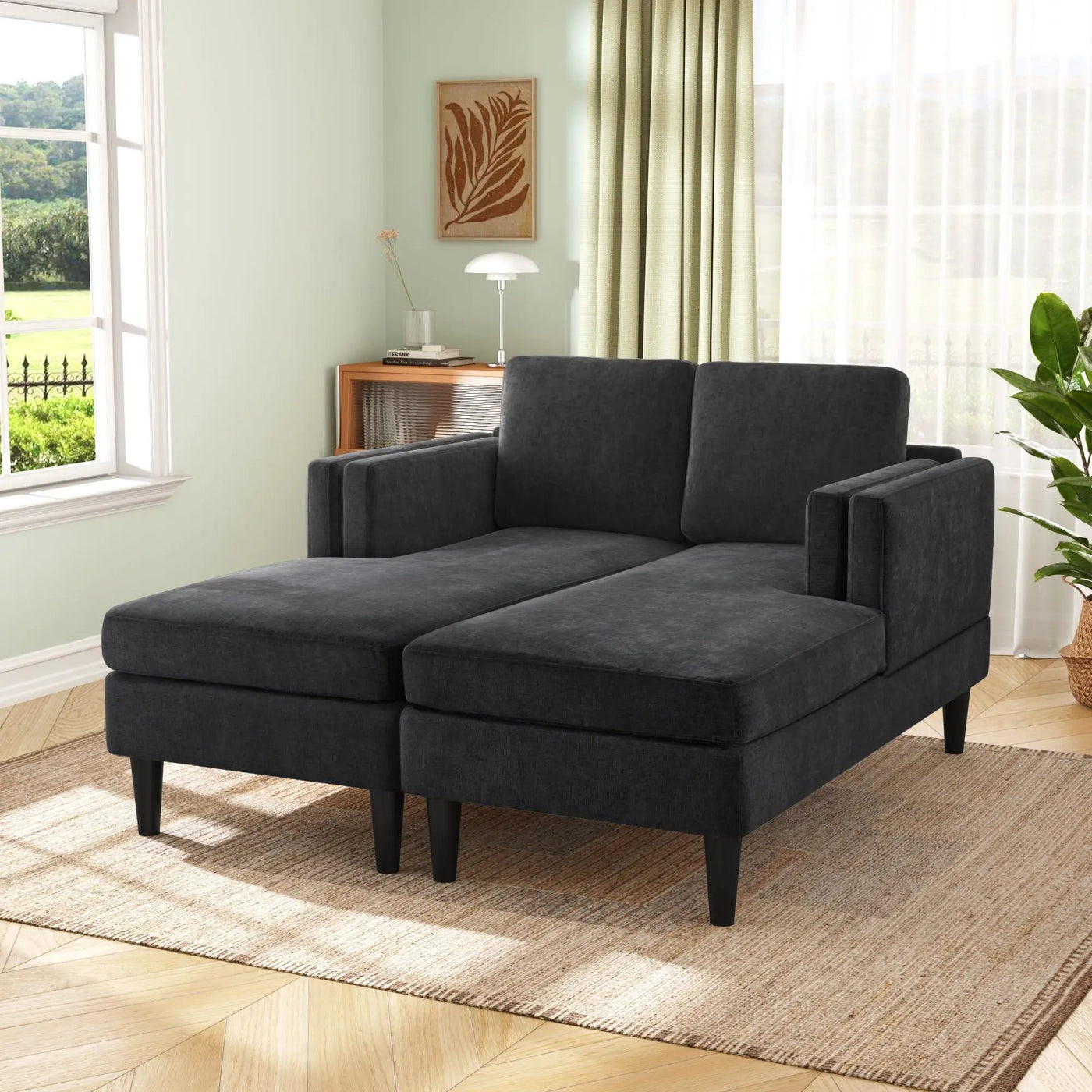 Chaise Lounge Sofa Bed With Dual Layer Armrests for Living Room by HouseOfZazla