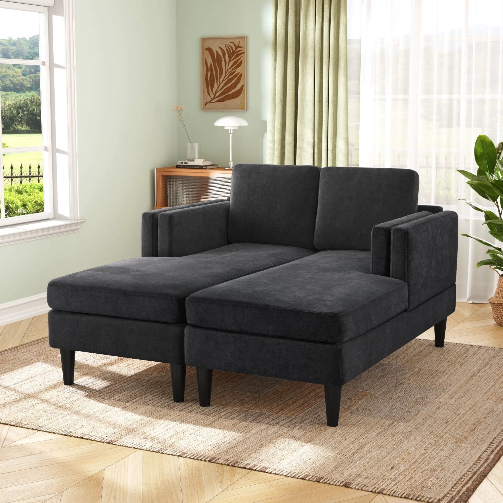 Chaise Lounge Sofa Bed With Dual Layer Armrests for Living Room by HouseOfZazla
