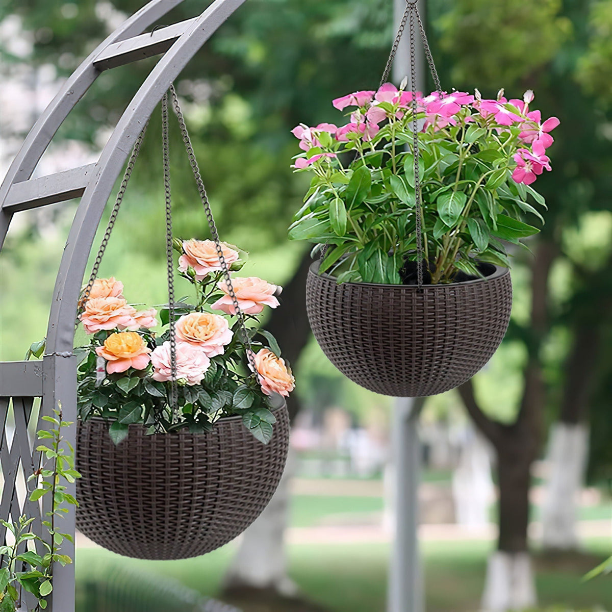 Self Watering Hanging Planter with Water Level Indicator - White, Black, or Dark Brown, photo 23 of 40