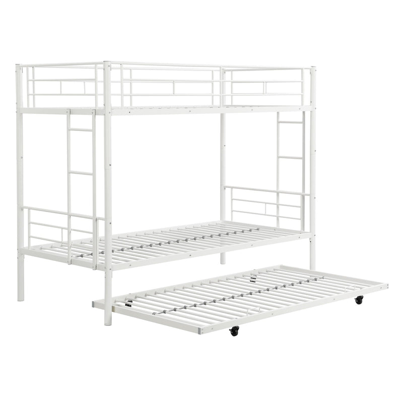 Twin Over Twin Metal Bunk Bed with Trundle - Black, photo 2 of 16