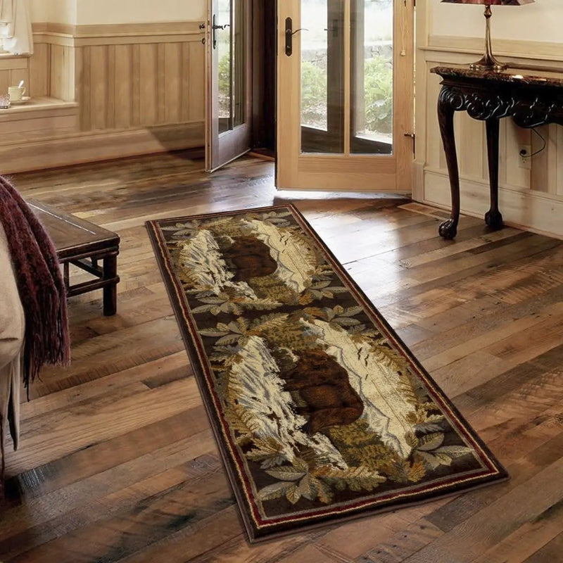 Nature's Nest - 5'3" X 7'3" Lodge Area Rug - Multi, Brown by Unique Piece Furniture