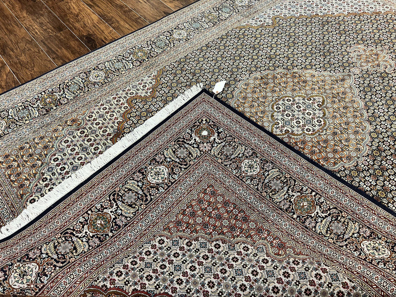 Wonderful Persian Tabriz Rug 7x10 ft, Very Fine 50 Raj 350 KPSI Oriental Carpet, Herati Mahi Pattern, Authentic Hand Knotted Handmade Wool Vintage by Jewel Rugs