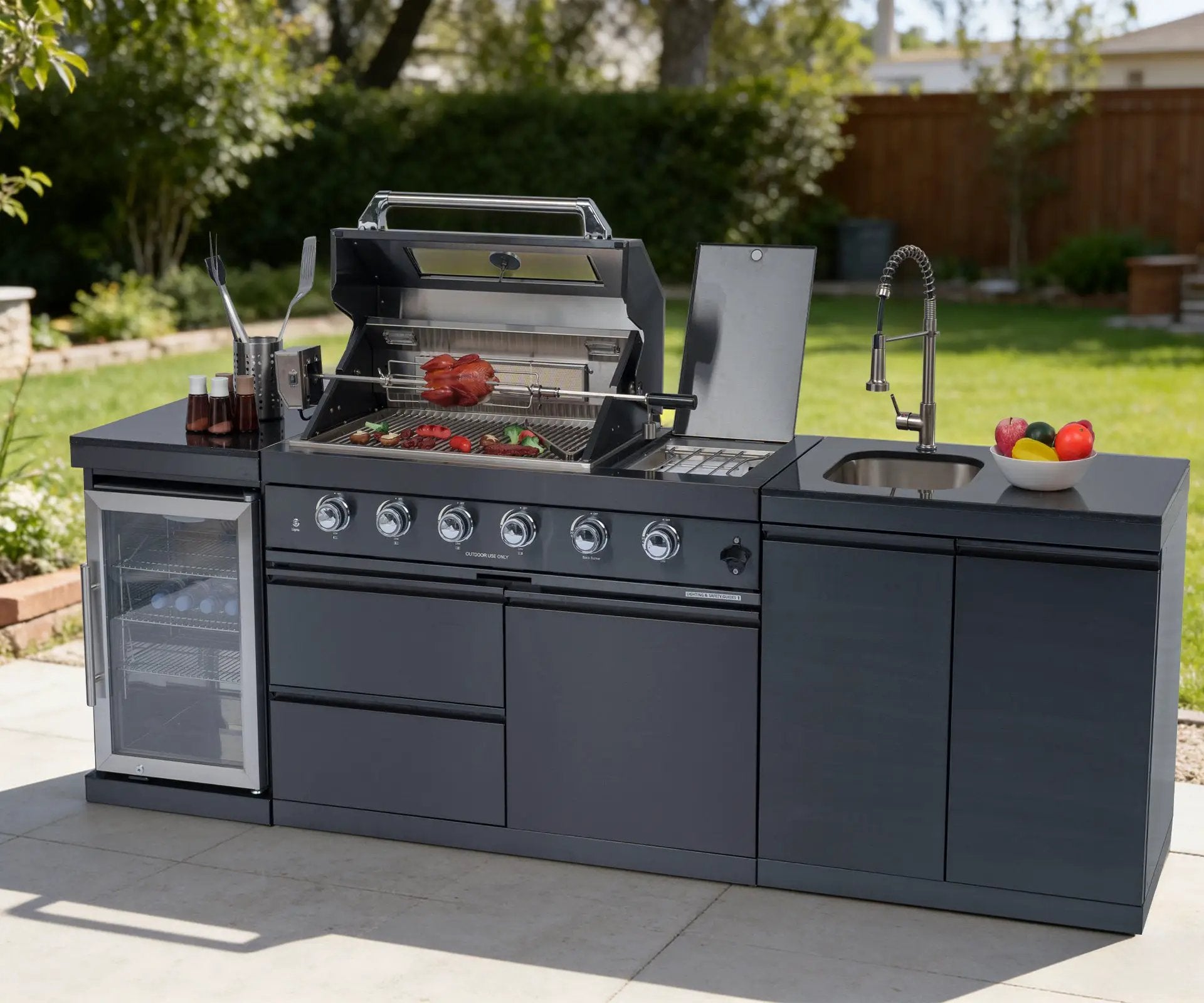 46-Inch 4-Burner Deluxe Stainless Steel Gas Outdoor Kitchen Grill by HouseOfZazla