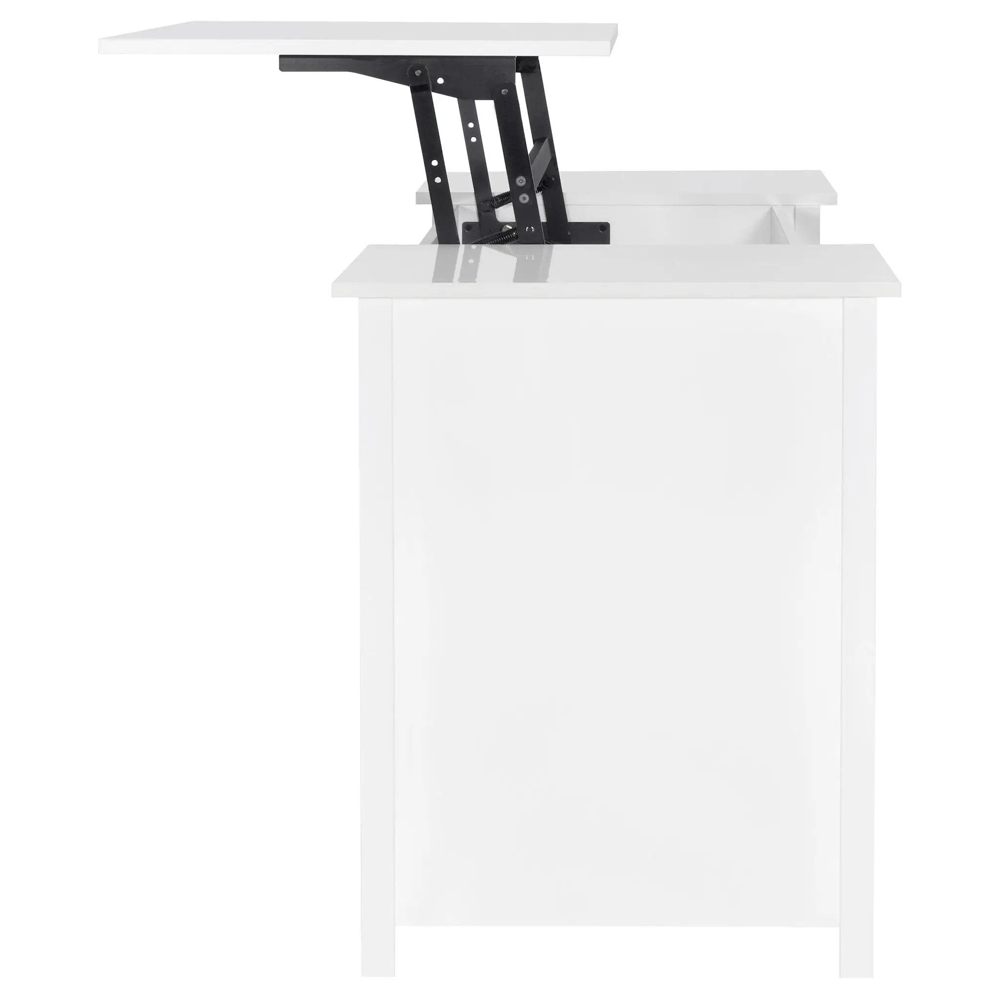 Dylan 60-inch 4-drawer Lift Top Office Desk White High Gloss by Unique Piece Furniture