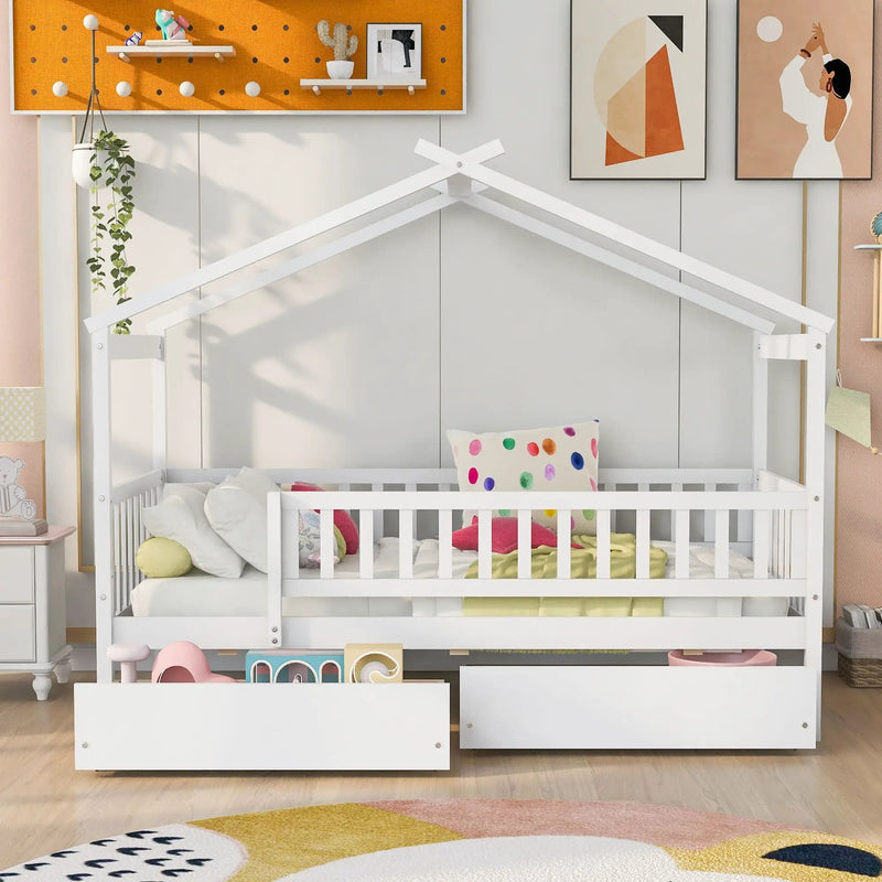 House Bed With 2 Drawers by Unique Piece Furniture