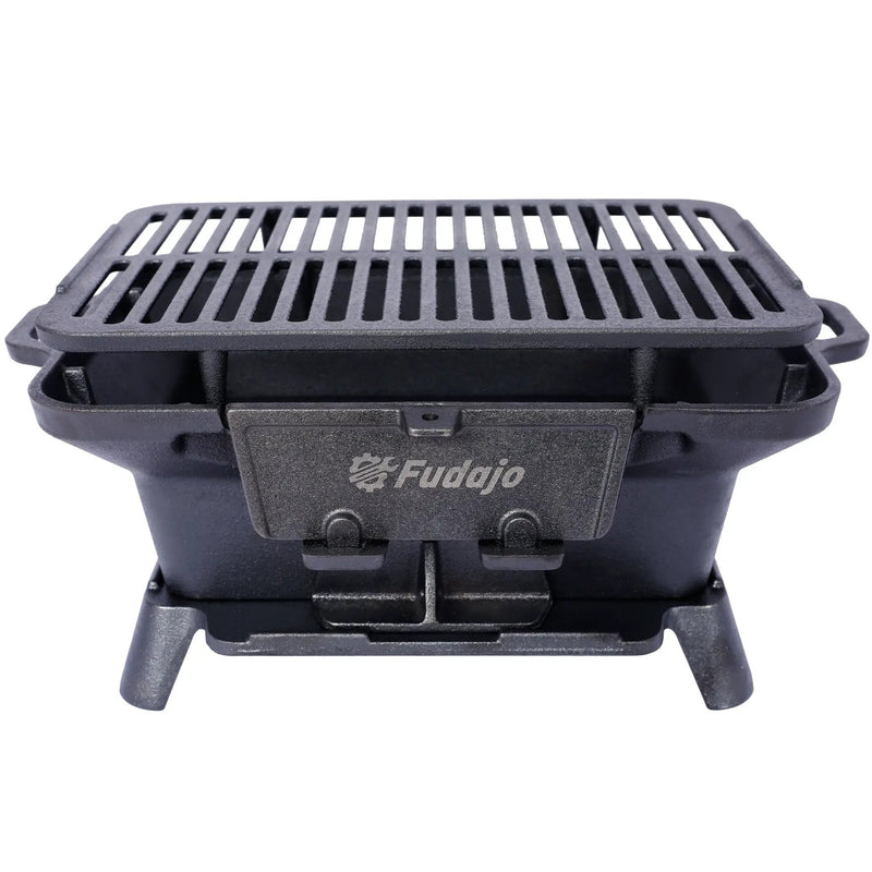 Oval Cast Iron Grill Outdoor Portable Charcoal Tabletop Skillet by HouseOfZazla