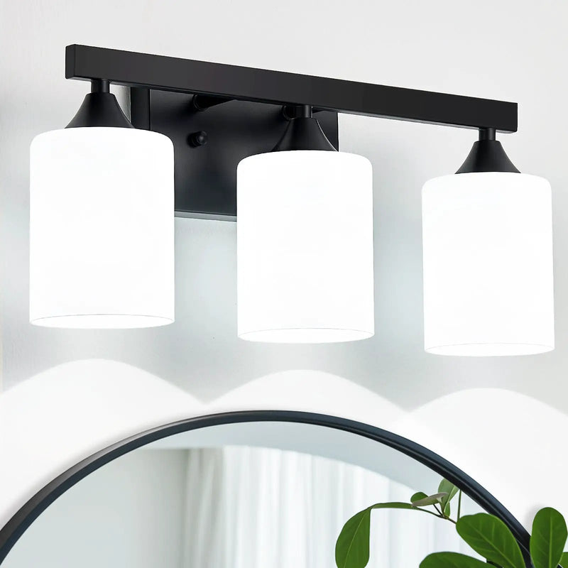 3-Light Matte Black Bathroom Vanity Light by HouseOfZazla