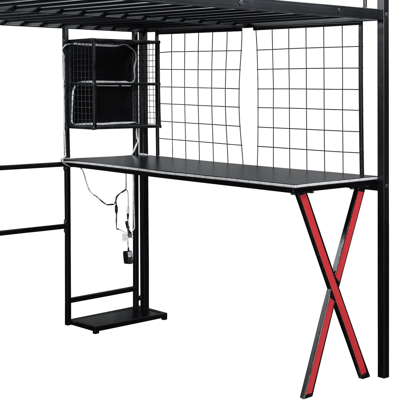 Loft Bed With Built In Work Station, Wardrobe, Storage Staircase And LED by HouseOfZazla