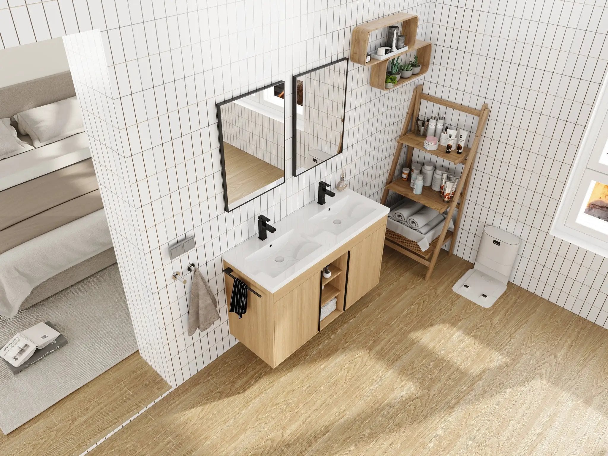 48" Freestanding Bathroom Vanity With Resin Double Sink by HouseOfZazla