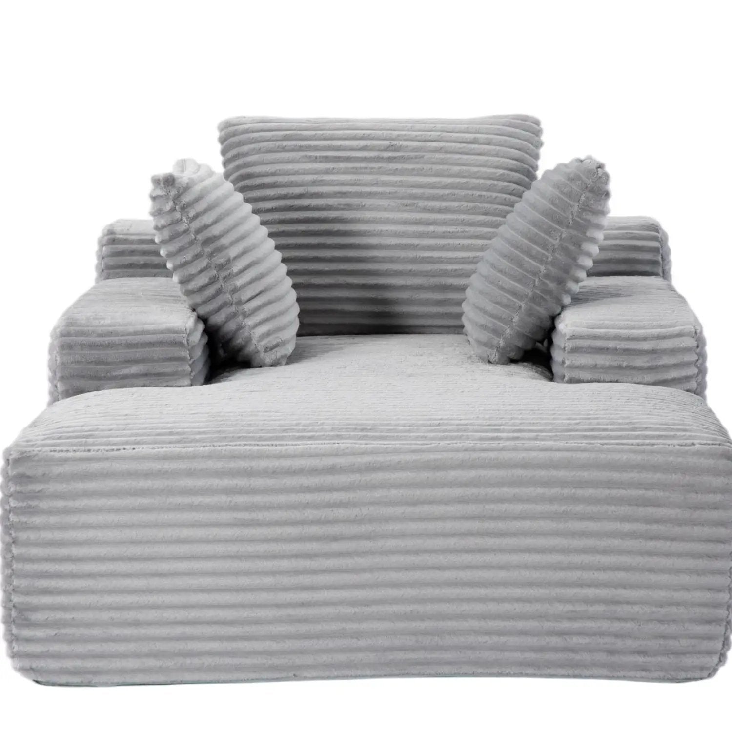 Oversized Chaise Lounge Chair Cozy Cloud Couch With 3 Throw Pillows And Wide Armrest by HouseOfZazla