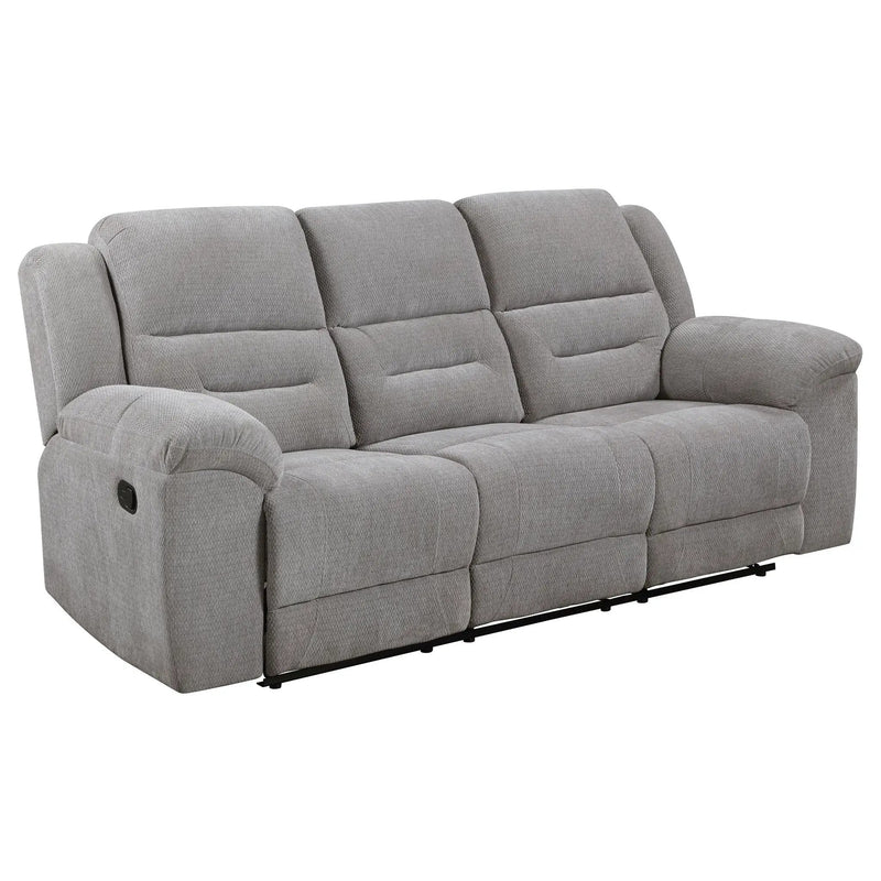 Gilson 2-piece Chenille Upholstered Reclining Sofa Set Grey by Unique Piece Furniture