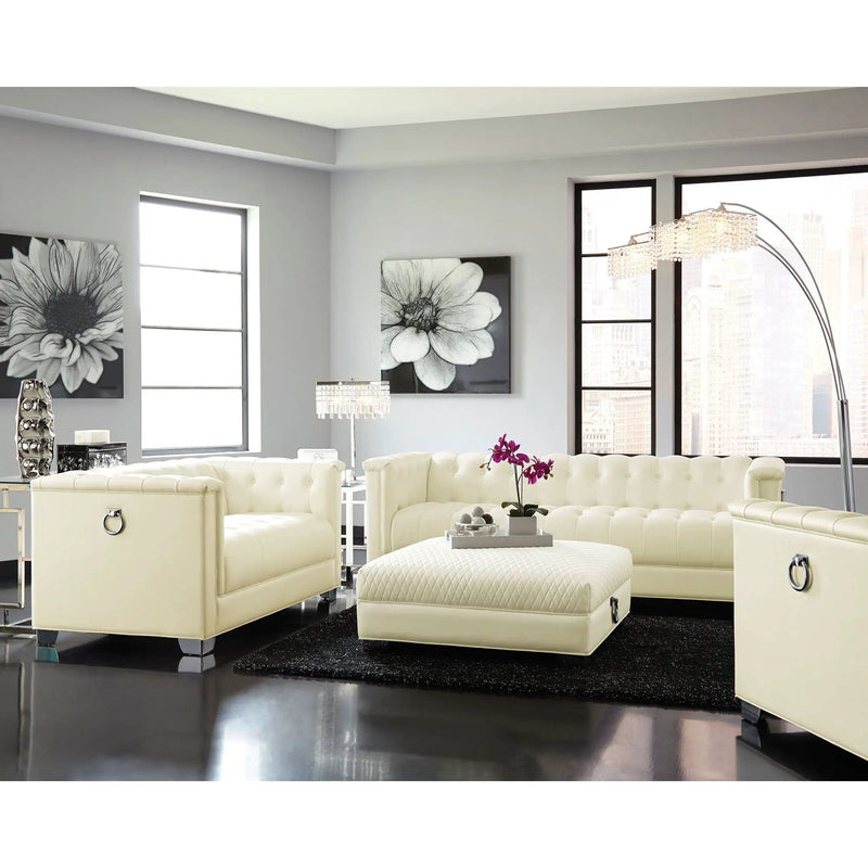 Cordelia - Square Ottoman - White by HouseOfZazla