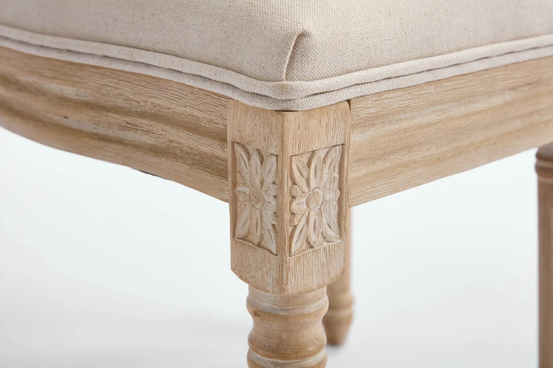 French Country Dining Chairs Set of 2 with Upholstered Round Back by HouseOfZazla