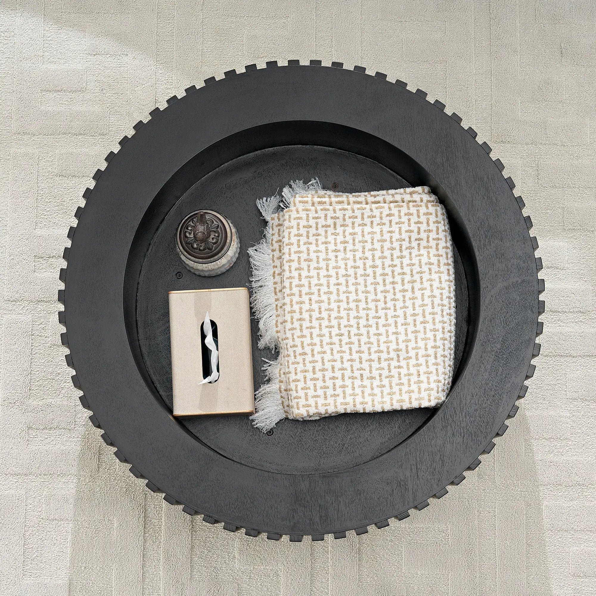 31.49'' Nesting Round Wood Coffee Table with Storage by HouseOfZazla