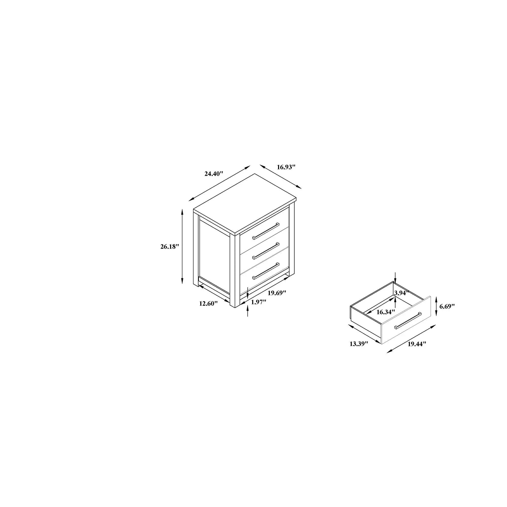 Avery - Nightstand With Top Spacious Drawers, Block Feet - Beige by Unique Piece Furniture
