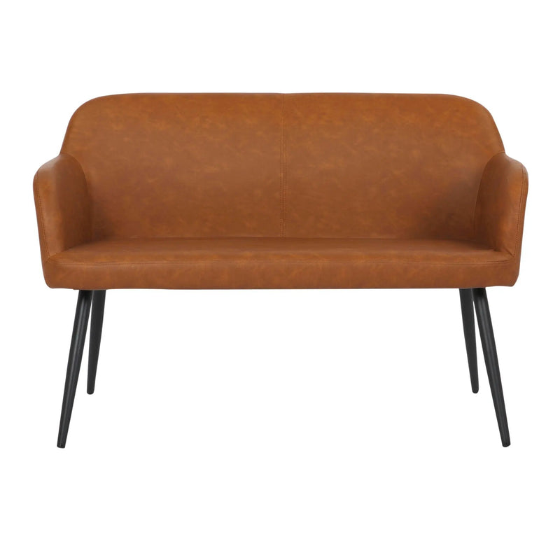 Daniella - Industrial High Back Bench - Black / Camel by Unique Piece Furniture