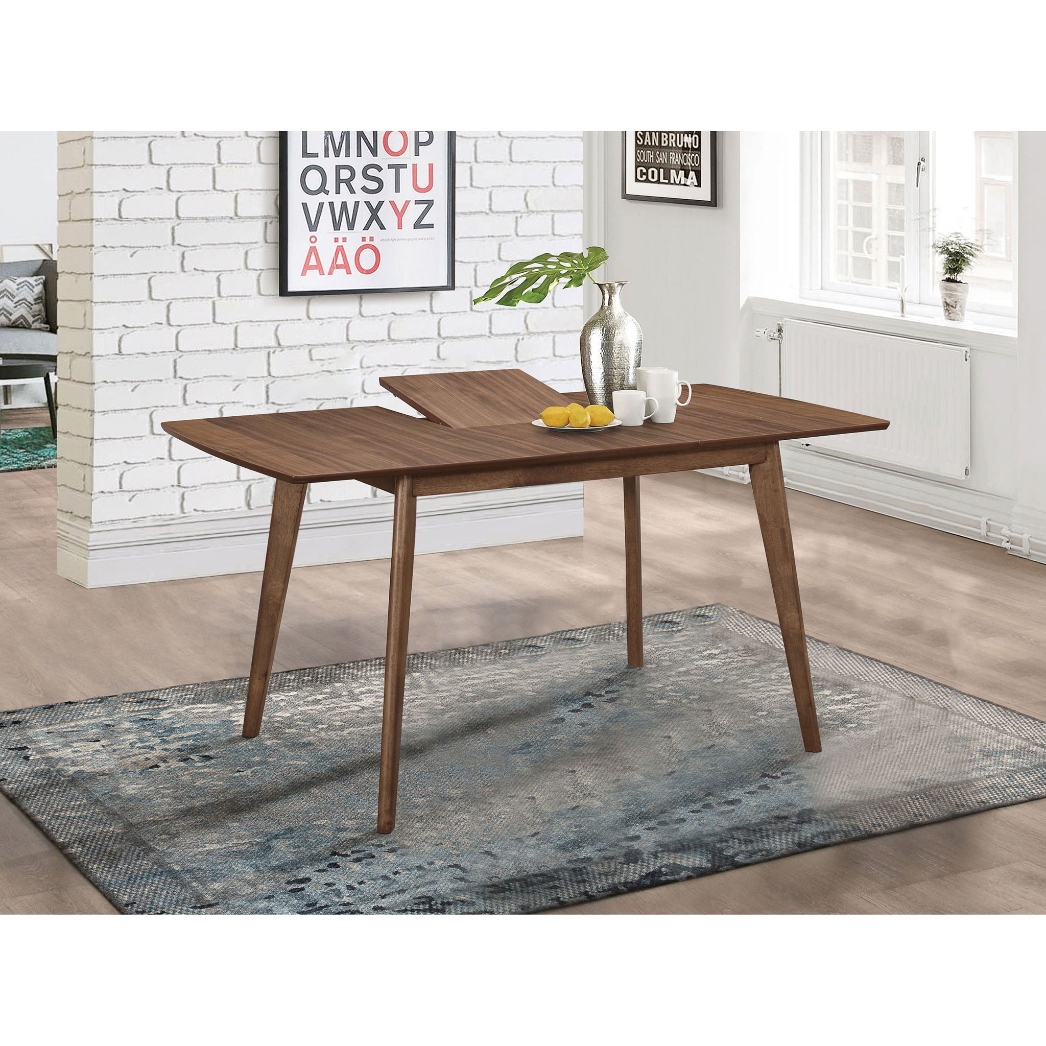 Rectangular Dining Table With Butterfly Leaf - Walnut by HouseOfZazla