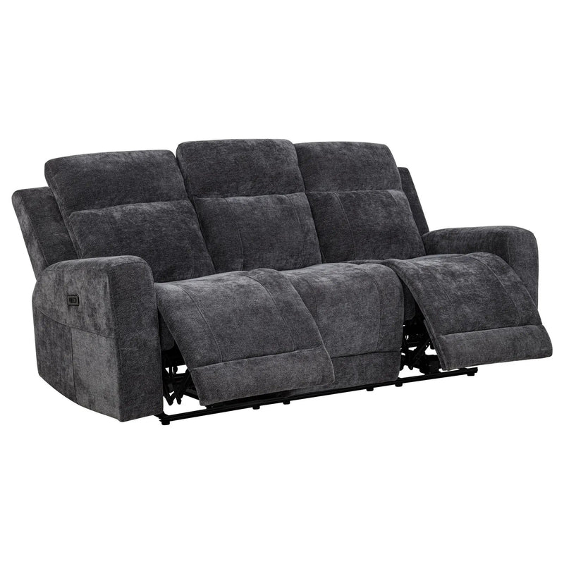 Kennett 3-piece Chenille Power Reclining Sofa Set Dark Grey by Unique Piece Furniture