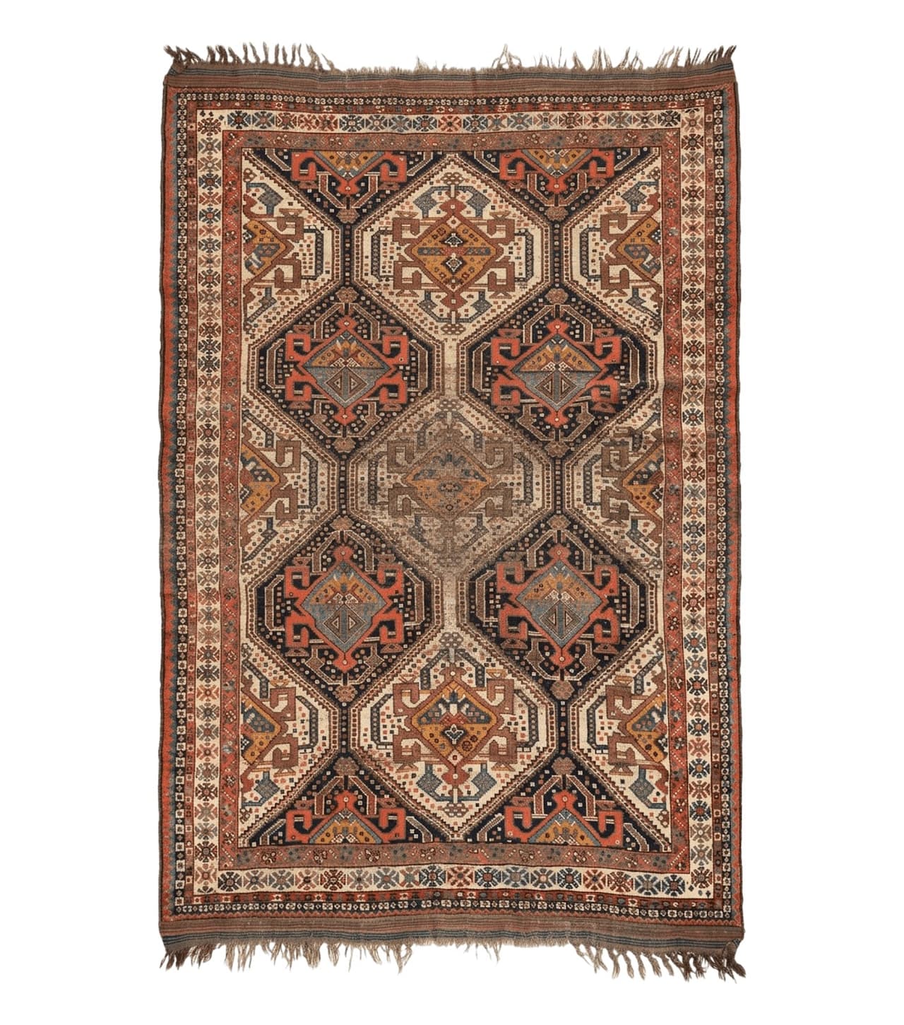 Antique Persian Qashqai Rug 5x8, Persian Tribal Rug, Khamseh Rug by Jewel Rugs