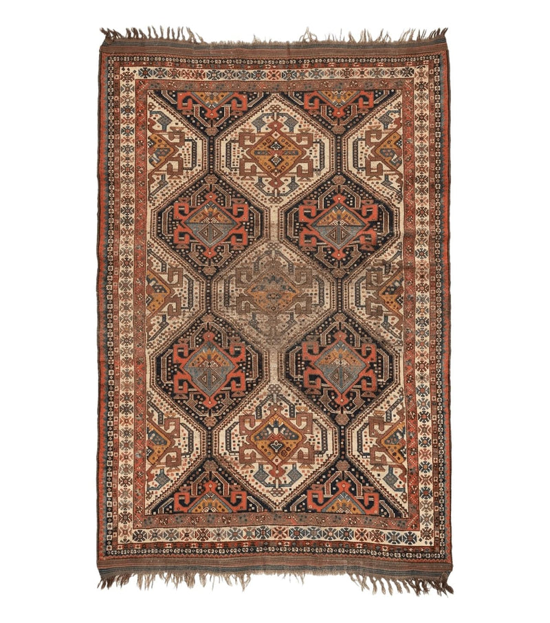 Antique Persian Qashqai Rug 5x8, Persian Tribal Rug, Khamseh Rug by Jewel Rugs