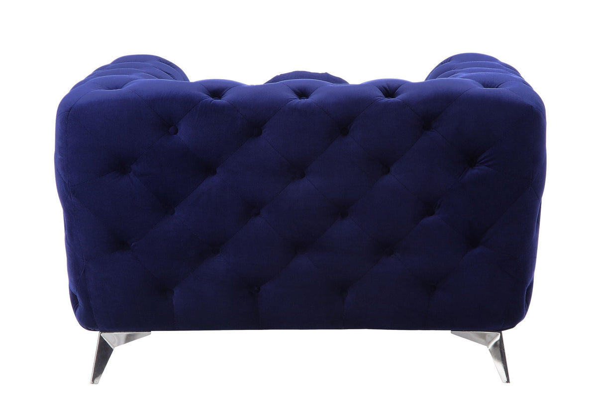 Fabric Atronia Arm Chair with Button-Tufted Backrest - Blue or Purple, photo 4 of 8