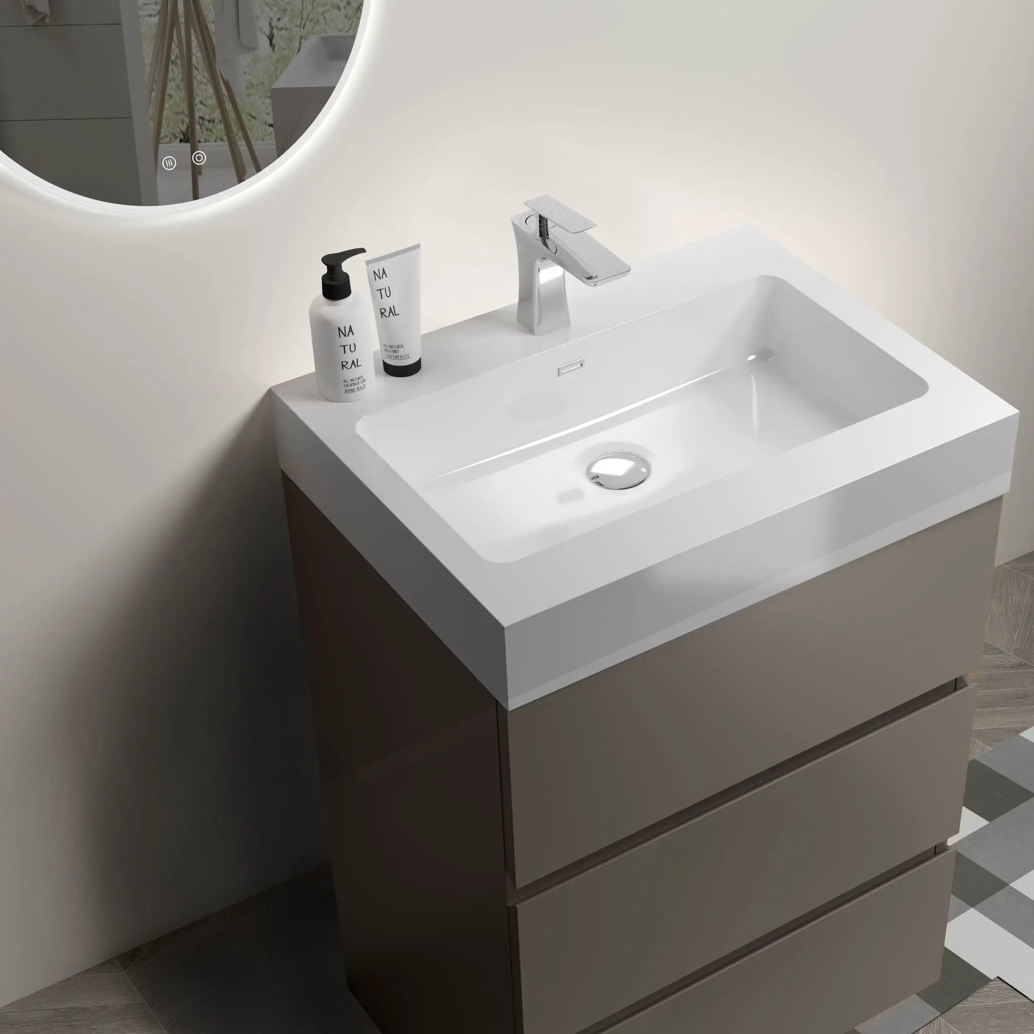 Alice - Bathroom Vanity With Sink, Large Storage Freestanding Bathroom Vanity For Modern Bathroom, One-Piece Sink Basin Without Drain And Faucet by Unique Piece Furniture